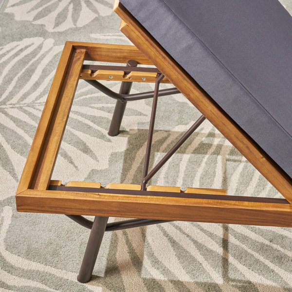 Union Rustic Clearbrook Outdoor Acacia Wood + Eucalyptus Wood Chaise